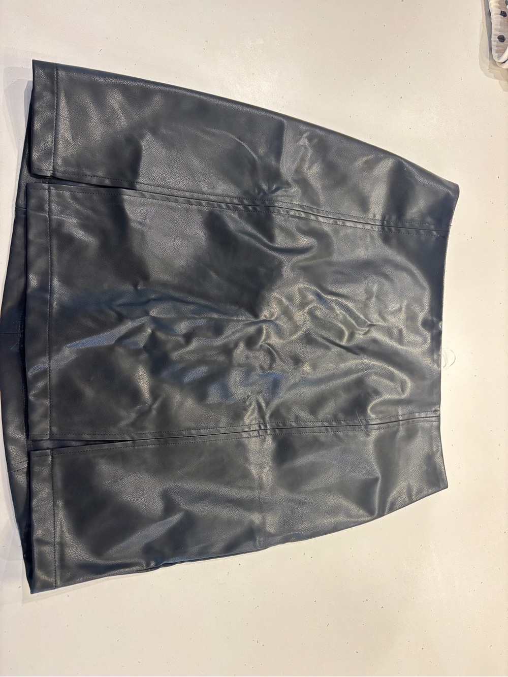 Classic Black Faux Leather Mini Skirt